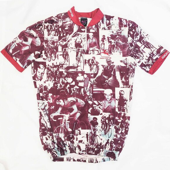 Giordana Mens Vintage Cycling Jersey Cyclist Photo Collage Tour de France M - Picture 10 of 10